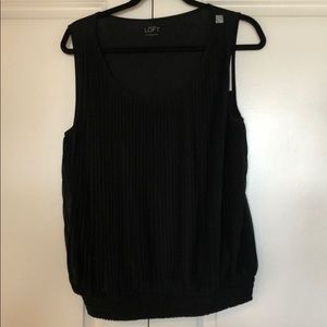 NWT Black Tank Top w/Pleated Front & Elastic Waist